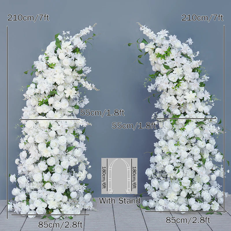 White Roses Cherry Blossom Flower Stand