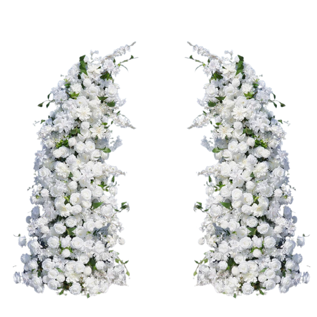 White Roses Cherry Blossom Flower Stand