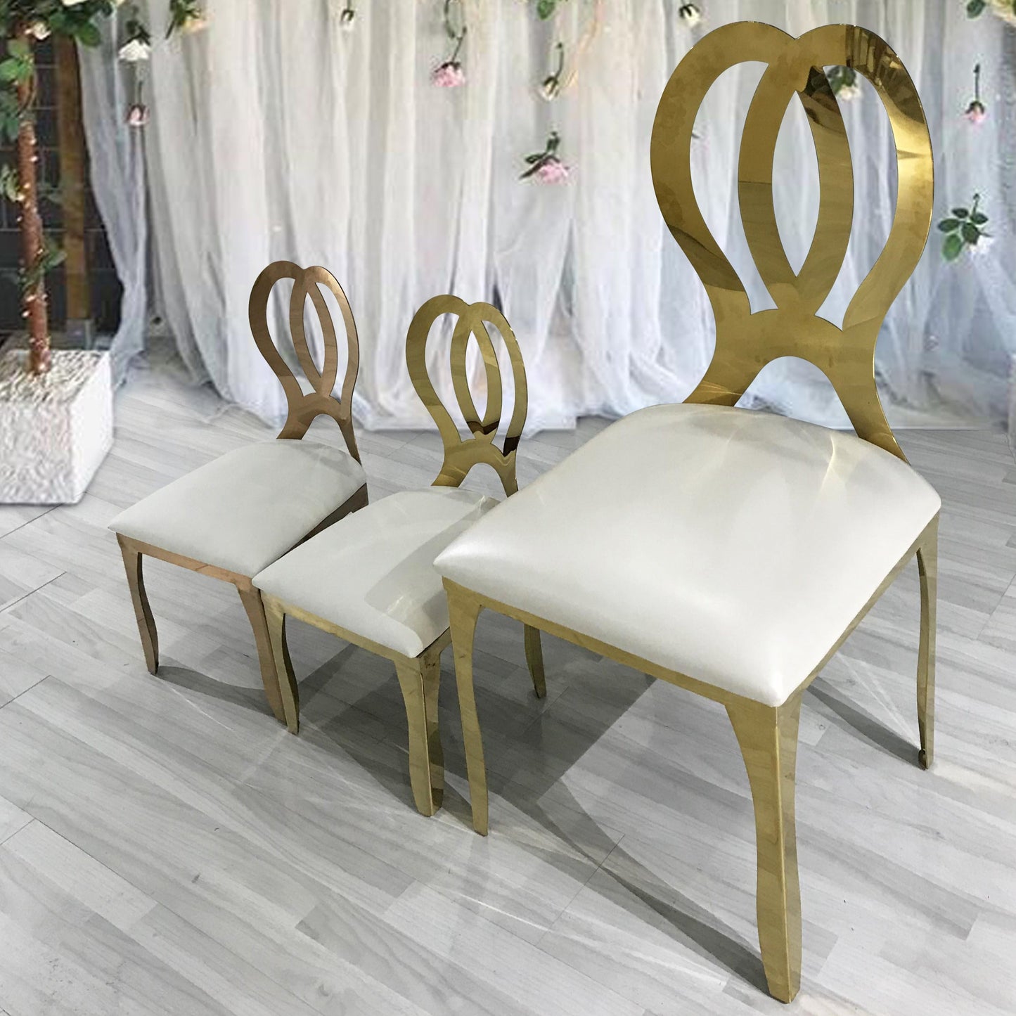 Kids Heart Gold Chair