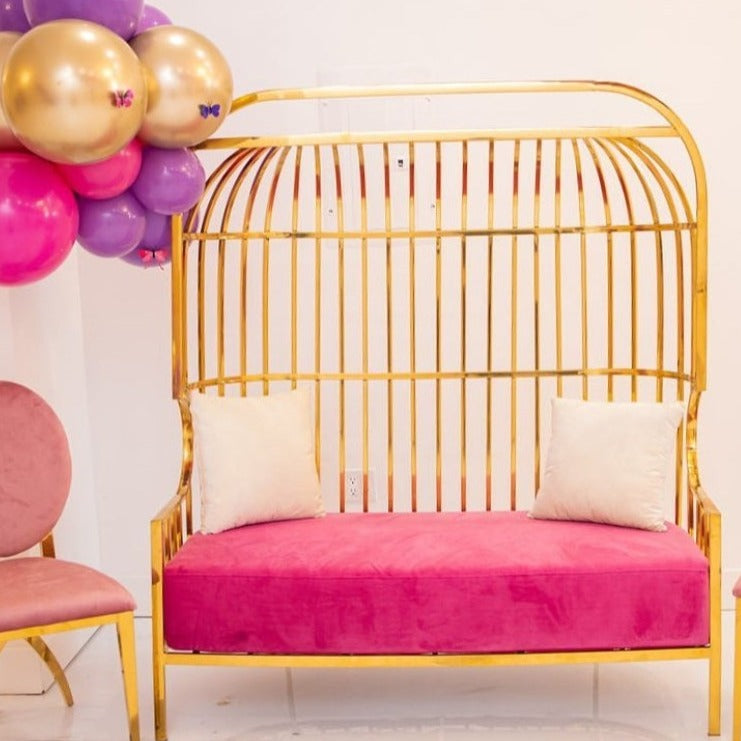 Cage Gold Throne Loveseat