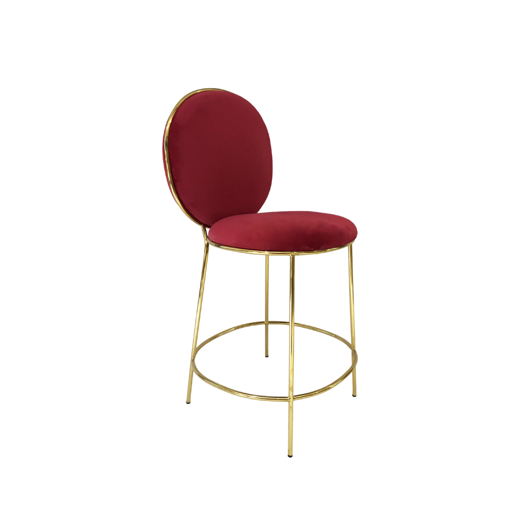 Round Velvet Bar Stool