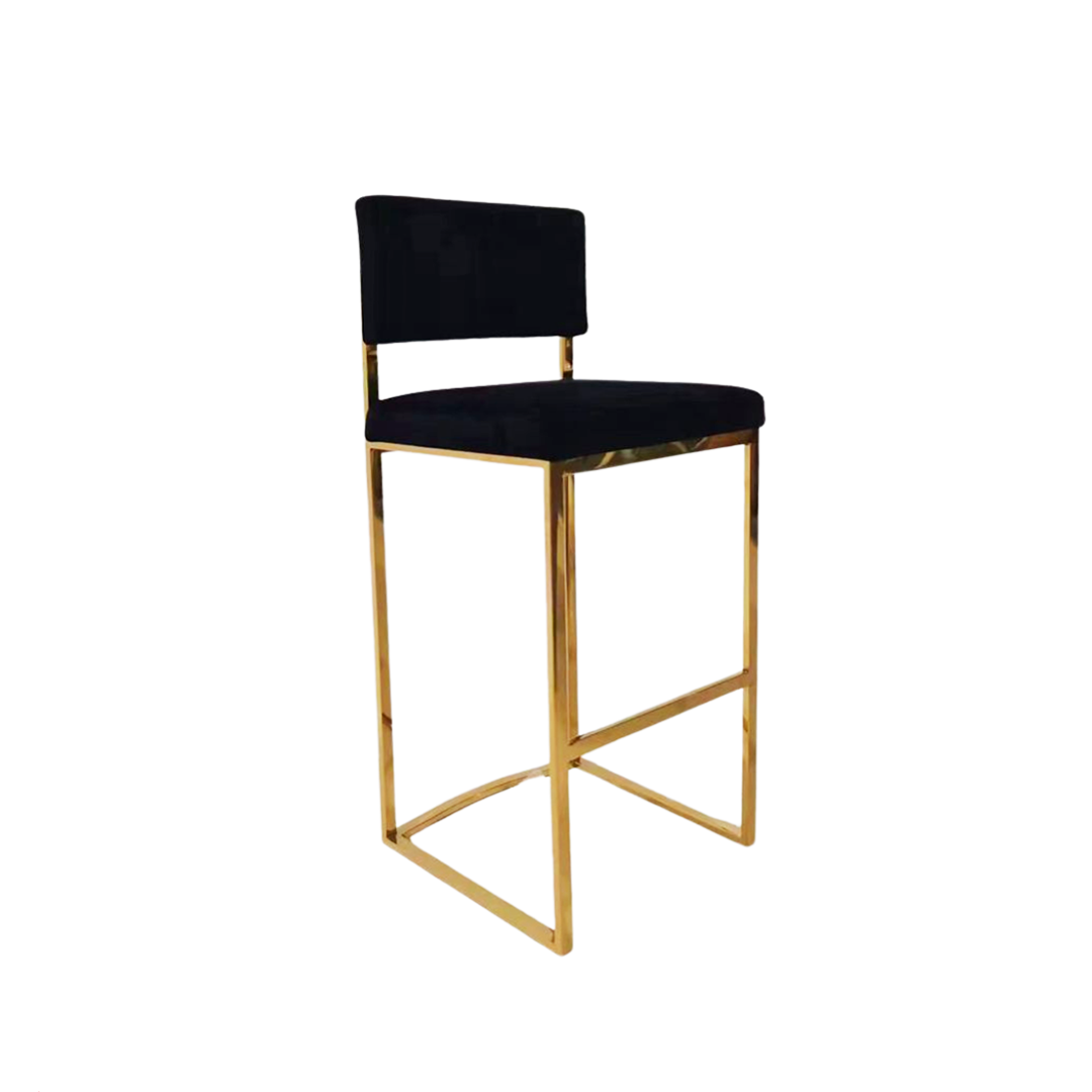 Square Velvet Bar Stool
