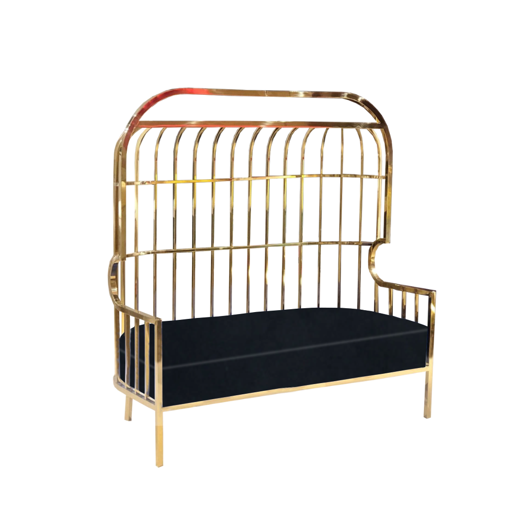 Cage Gold Throne Loveseat