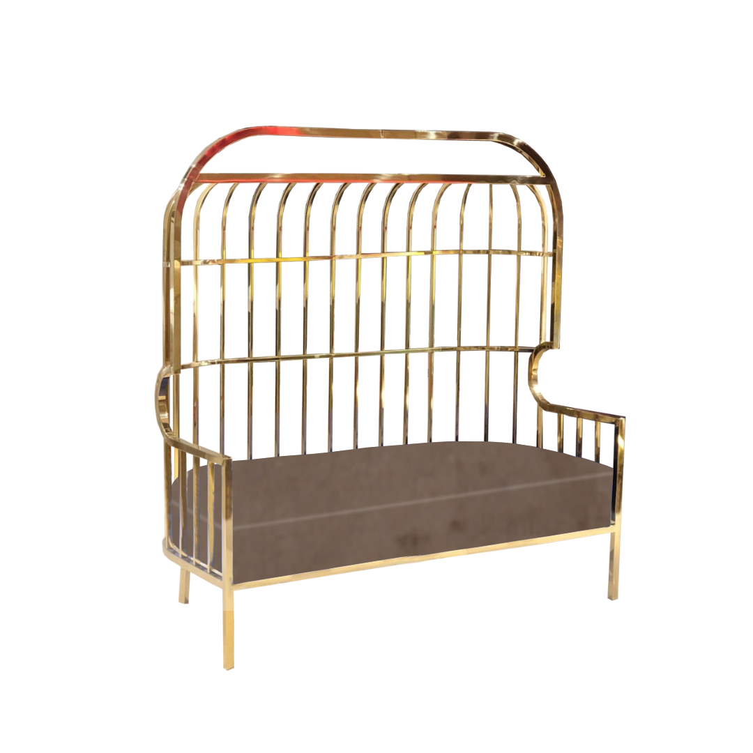 Cage Gold Throne Loveseat