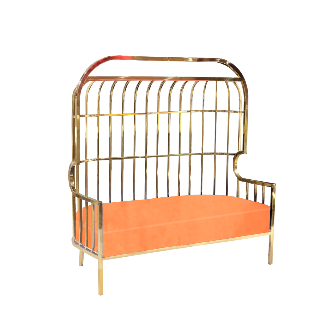 Cage Gold Throne Loveseat