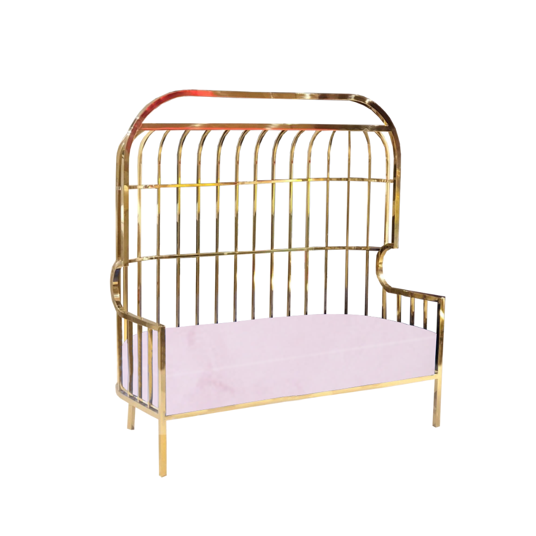 Cage Gold Throne Loveseat
