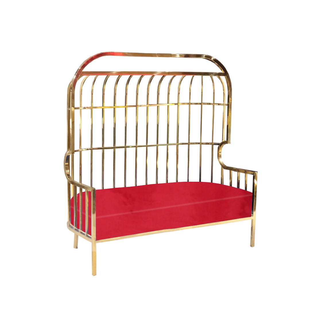 Cage Gold Throne Loveseat