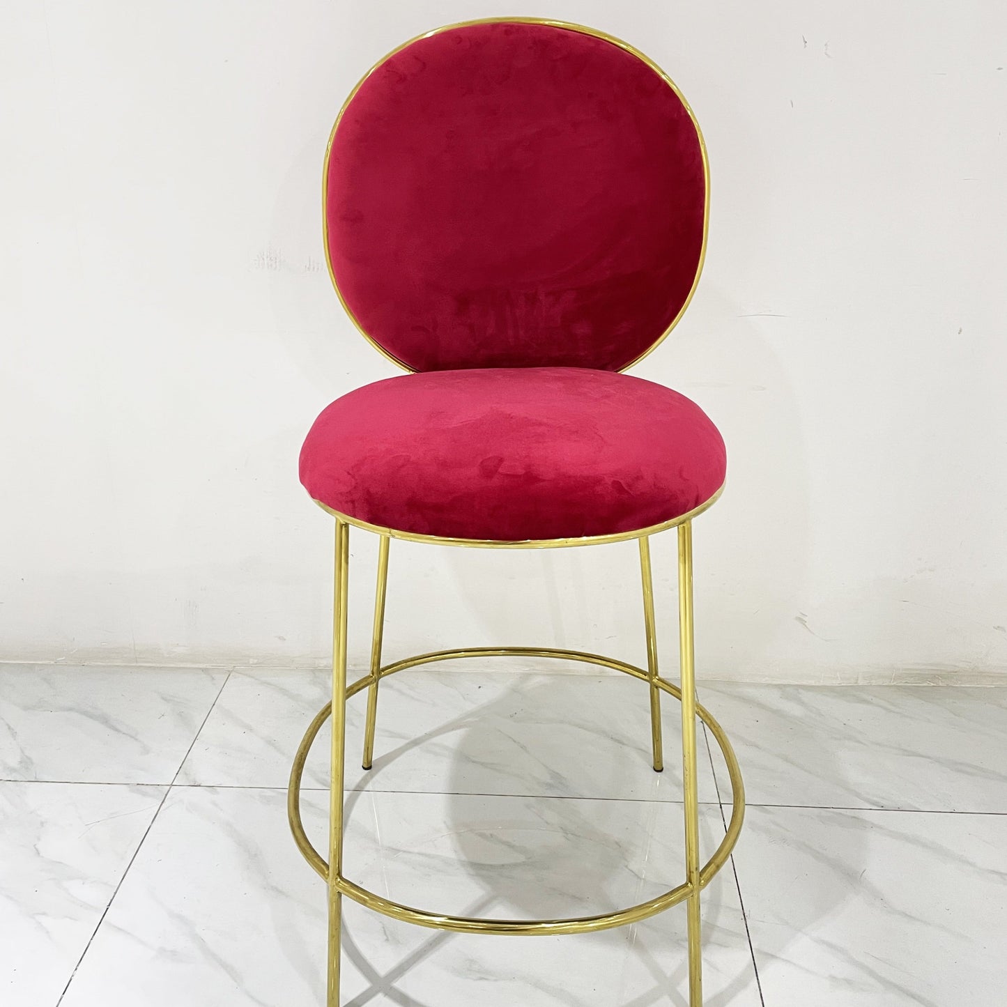 Round Velvet Bar Stool