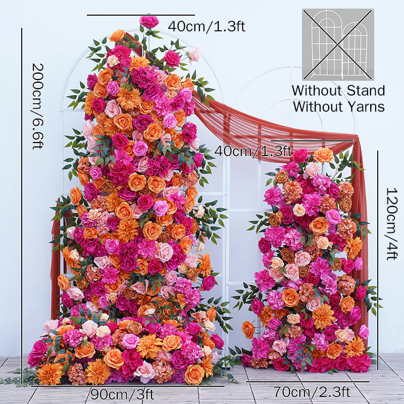 Orange & Pink Roses Flower Stand