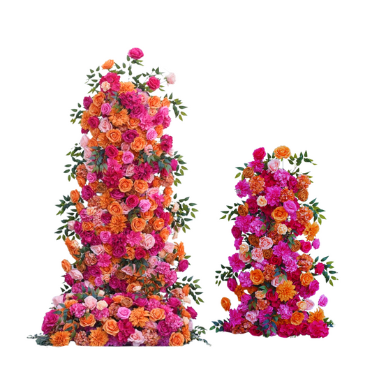 Orange & Pink Roses Flower Stand