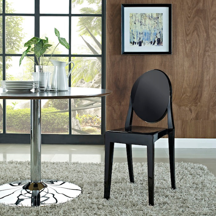 Black best sale acrylic chairs