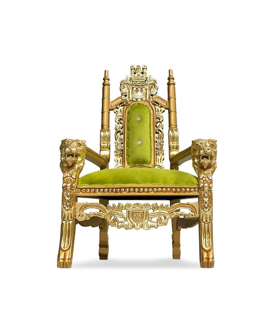 Kids King Throne Chair (Green & Gold)