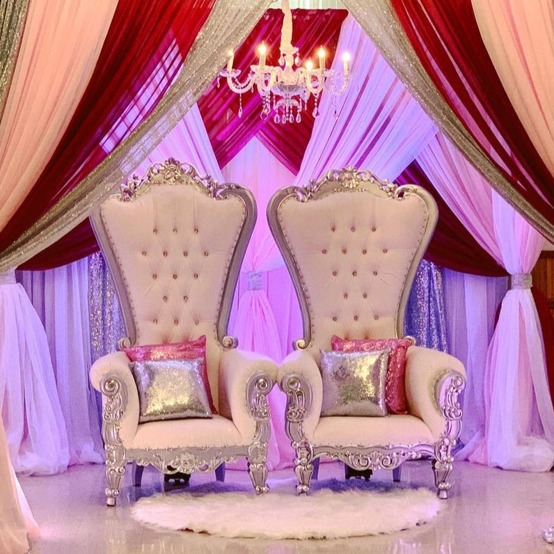 King & Queen Chairs  Luxe Throne Rentals