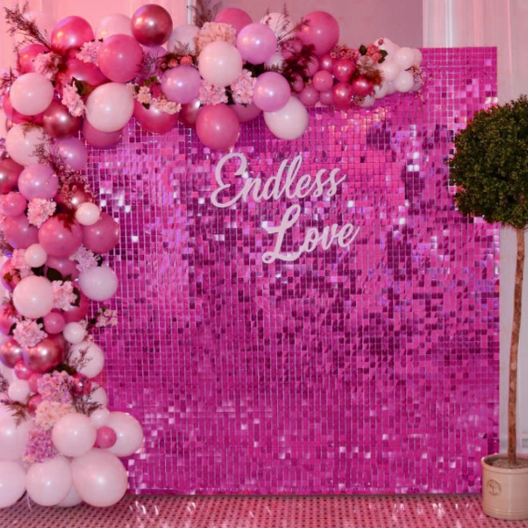 Shimmer Wall (Rose Pink) – LUX EVENT RENTALS