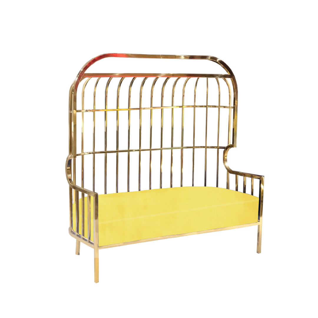 Cage Gold Throne Loveseat