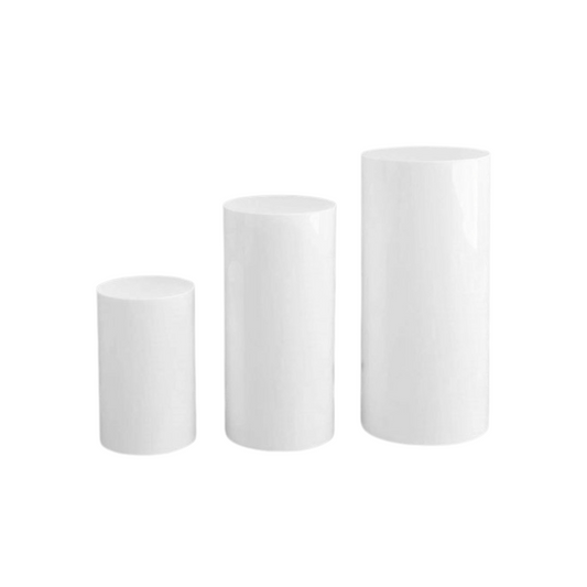 Cylinder Acrylic Pedestals (White)