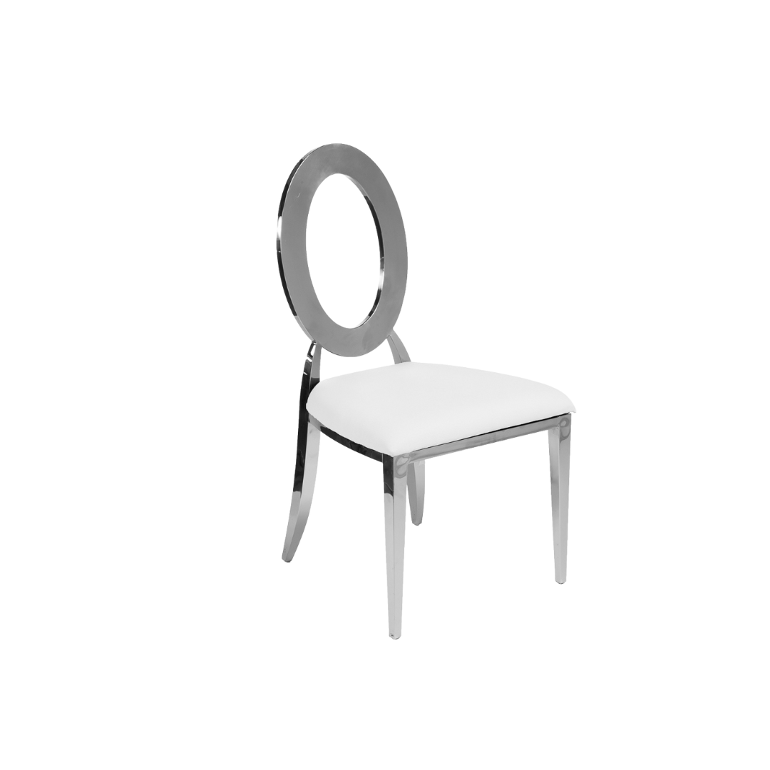 O Back Silver Chair