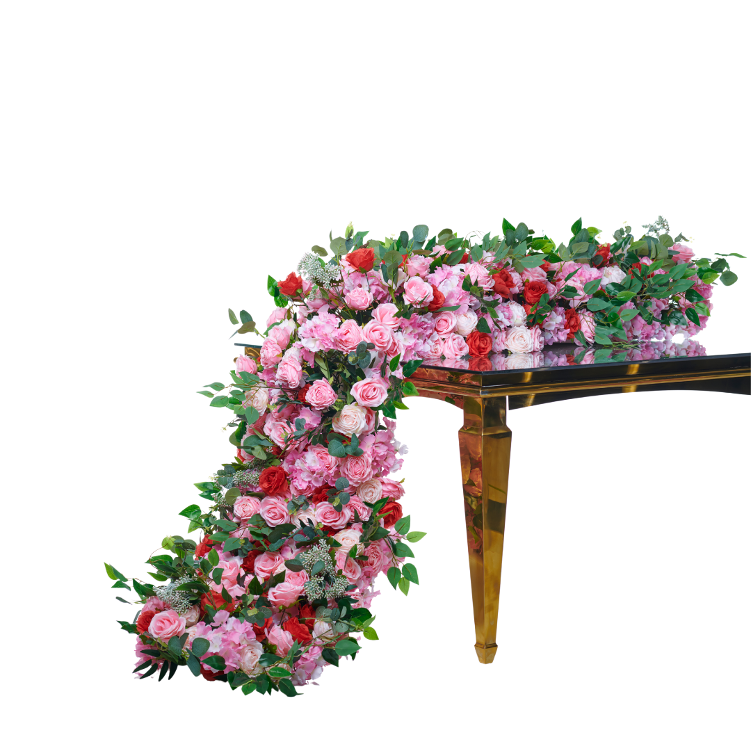 Flower Runner (Pink & Red with Leaves)
