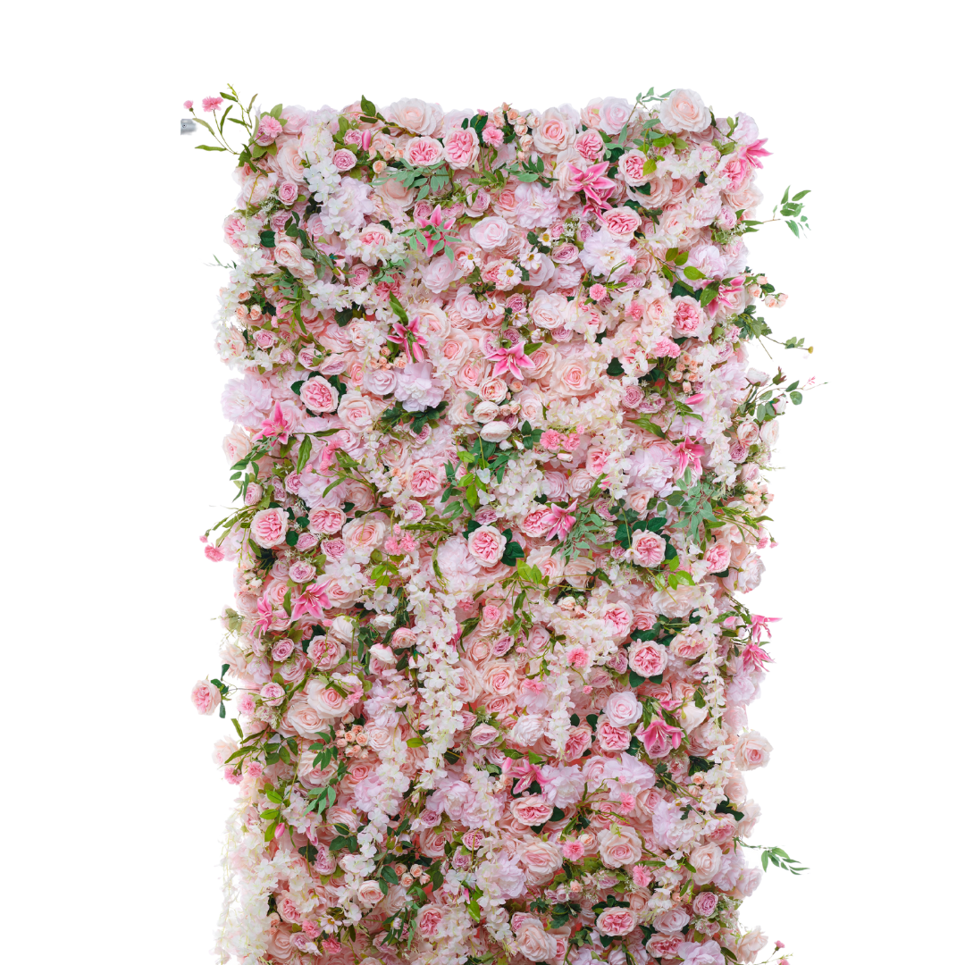 Flower Wall (Pink with Leaves)
